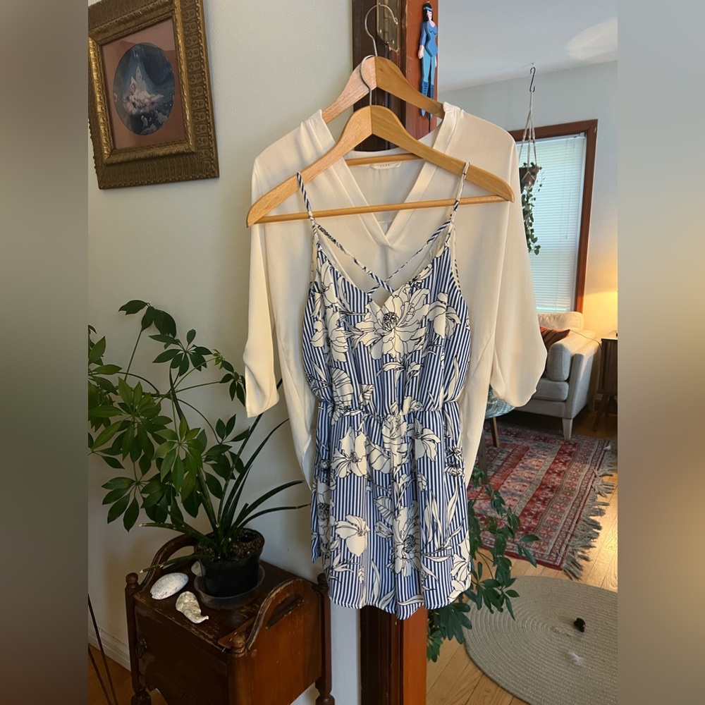 LUSH BUNDLE. Lush blouse and Lush romper. Size small for both. Great condition.